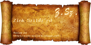 Zink Szilárd névjegykártya
